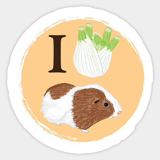 I Love Guinea Pigs I Sticker by JDHegemann